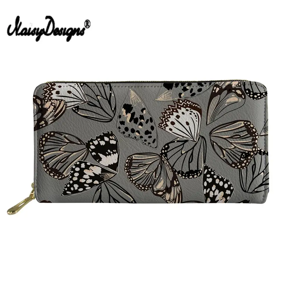 

NOISYDESIGNS Cute Butterfly Fashion Women Wallets Girl Clutch Bag Long Wallet PU Leather Lady's Zipper Purse Cards Holder