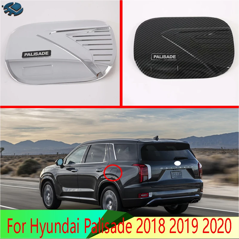 For Hyundai Palisade 2018-2023 Car Accessories ABS Chrome Fuel Tank Cap Cover Car-Styling Trim Oil Fuel Cap Protective