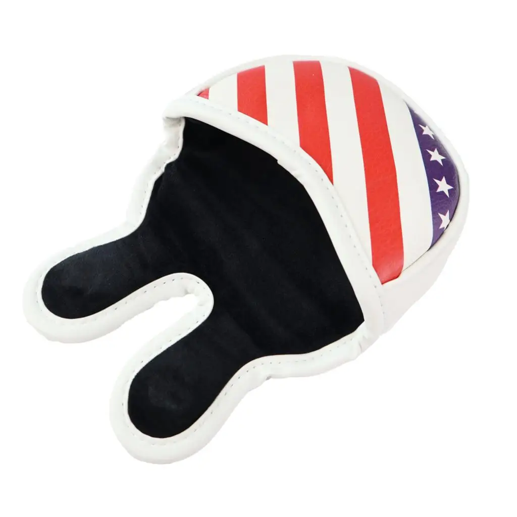 Closure Golf Mallet Putter Head Cover USA Flag Center Putter Headcover Waterproof Golf Putter Sleeve Guard for Golfer Equipment