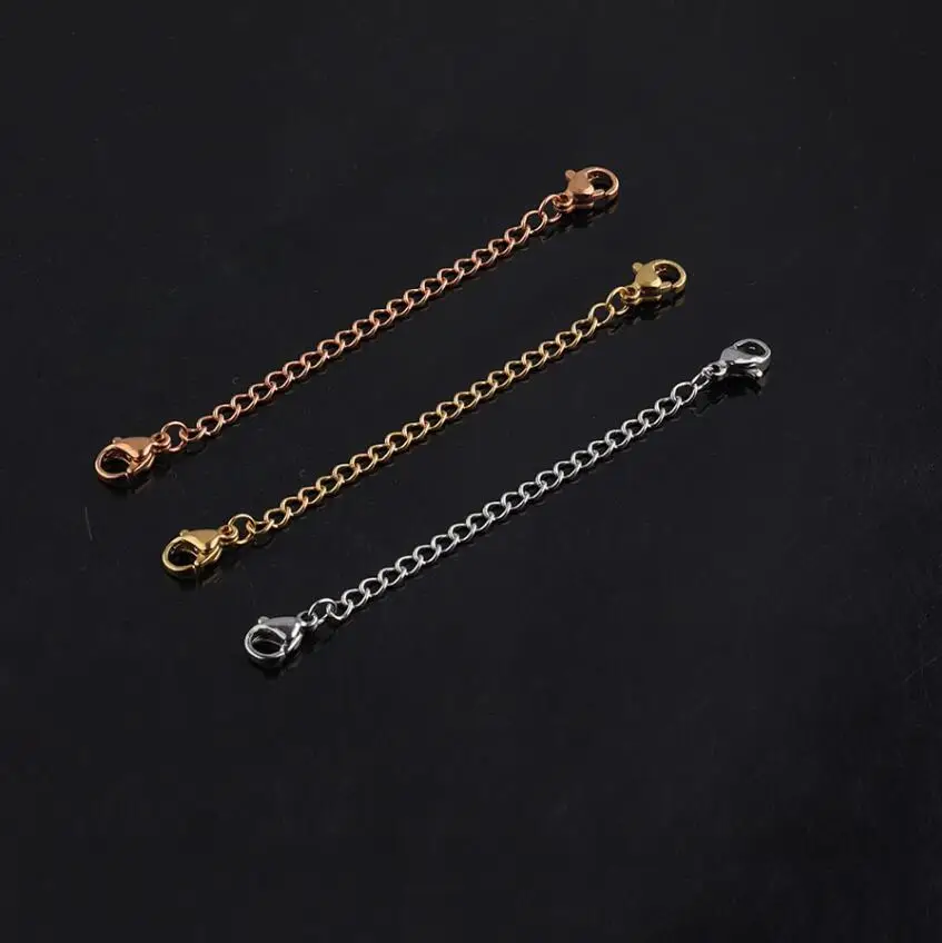 5pcs/lot Stainless Steel Extender Chain DIY Making Necklace Bracelets Anklets Extension Chain Jewelry Making 7cm