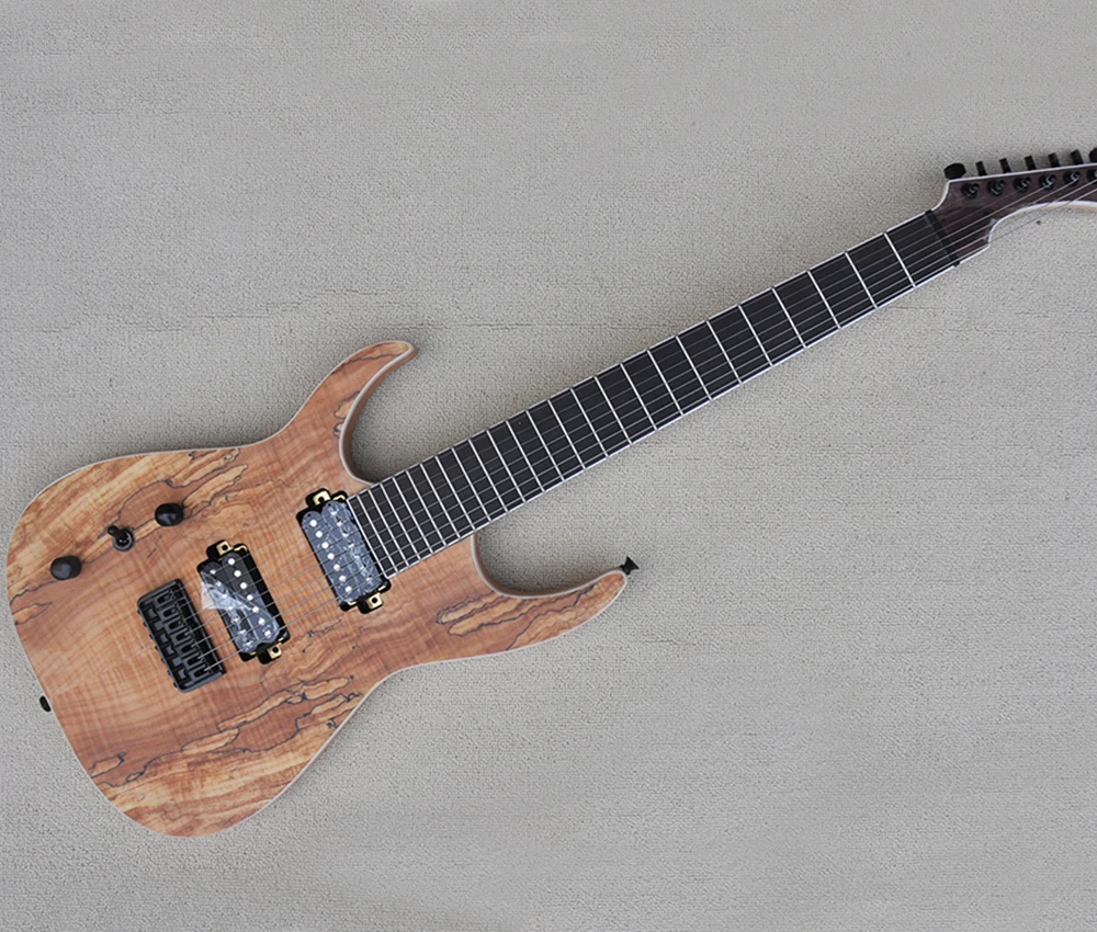 

Left Hand Natural Wood Color 7 Strings Electric Guitar with Ash Body,Rosewood Fretboard