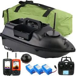 500M Smart GPS Bait Boat RC Carp Fishing Boat with 3 Catapult Hoppers,LCD Sonar Sensor Fishfinder,Spare Batteries,Handbag