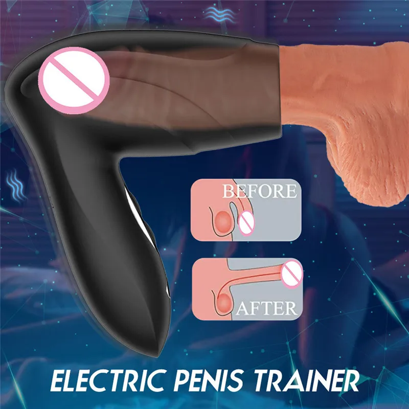 Funny Electric Strong Pulse Male Masturbator Vibrating Glans Training Massager Endurance Delay Lasting Trainer Sex Toys for Man