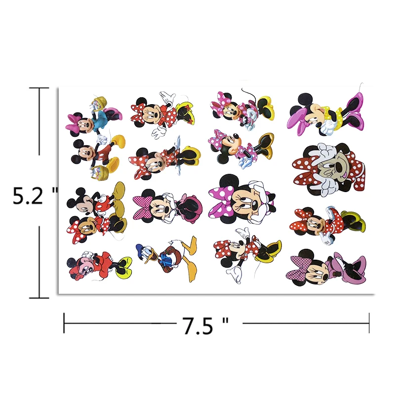 Disney-pegatinas de tatuaje de Mickey y Minnie Mouse, tatuajes falsos temporales para niños, pasta en el brazo, juguetes de Anime de dibujos