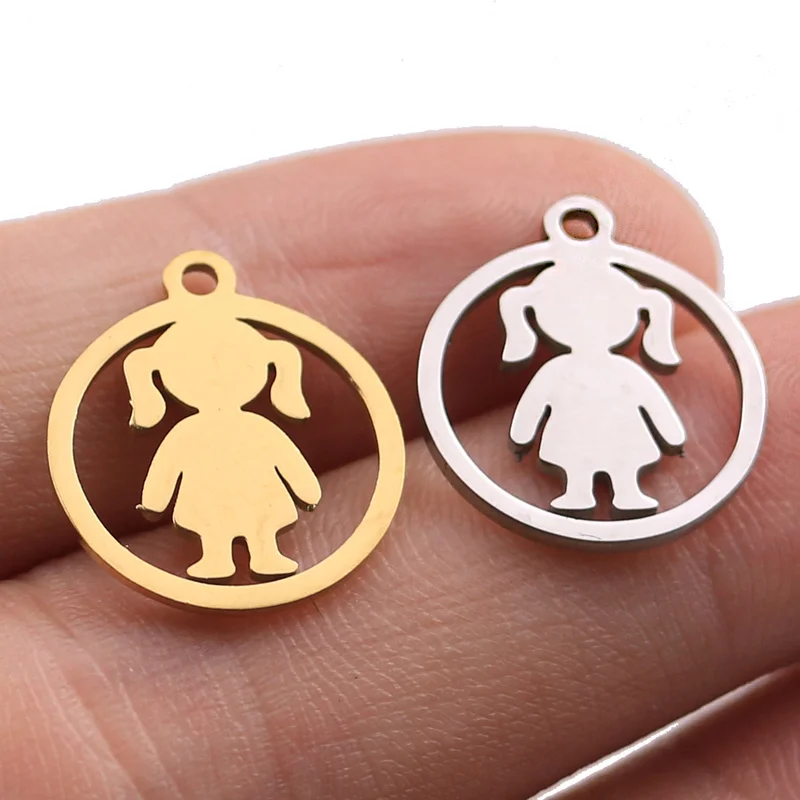 5pcs Family Chain Stainless Steel charms Pendant Necklace Parents and Children Necklaces Gold/steel Jewelry Gift  Mom/Dad Twice