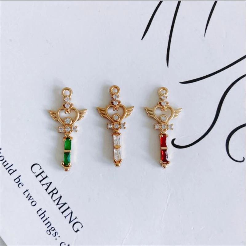 

4pcs/lot gold color plated brass cz crytal cross charms connectors for diy earrings necklace pendant jewelry making accessories