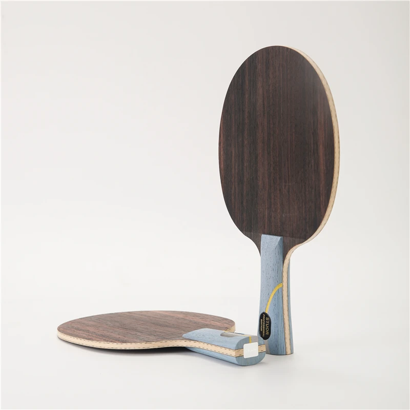 Raqueta de tenis de mesa de ébano, estructura de W968-5, madera de 5 capas más 2 capas de carbono, interior de ping pong, paleta de murciélago para