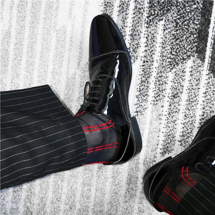 Tube Socks Dress Socks Gifts For Men Sheer Socks Exotic Formal Silk Socks Suit Men Sexy Transparent Stripe Business TNT Socks