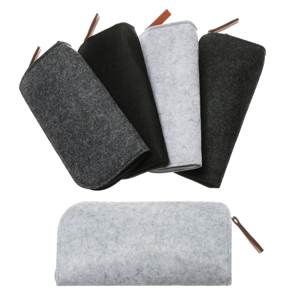 Hot Fashion Multifunctional Wool Felt Cloth Glasses Case Zipper Portable Eyeglasses Sleeve Bag Sunglasses Box Soft Eyewear Pouch