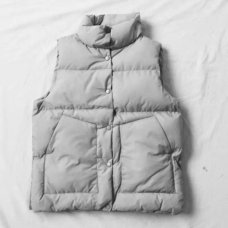 Gilet en coton en duvet pour femme, Slim, court, grande taille, vêtements d'extérieur, nouvelle collection automne hiver