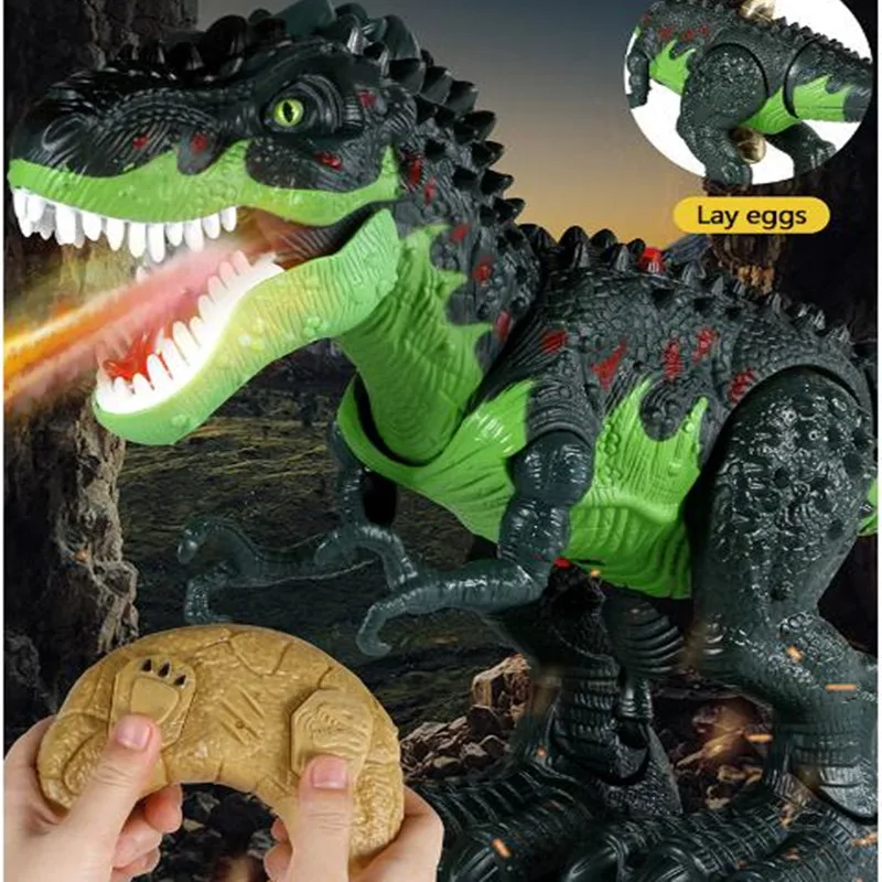 46CM große Fernbedienung Dinosaurier Roboter 2,4G RC Spray Dinosaurier kann Eier legen Spray Feuer sprechen Gehen Soundeffekt Geschenke