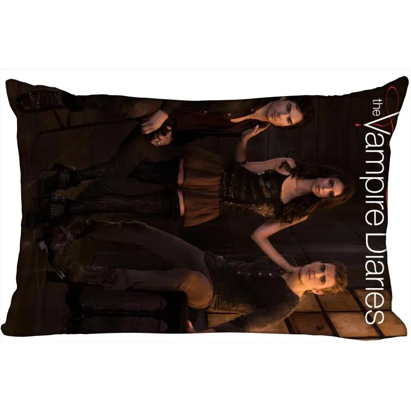 Custom Pillowcase Cover Vampire Diaries Rectangle Zipper Pillow Cover Satin Fabric Pillowcase 40x60cm45X75cm50X75cm(Two sides)