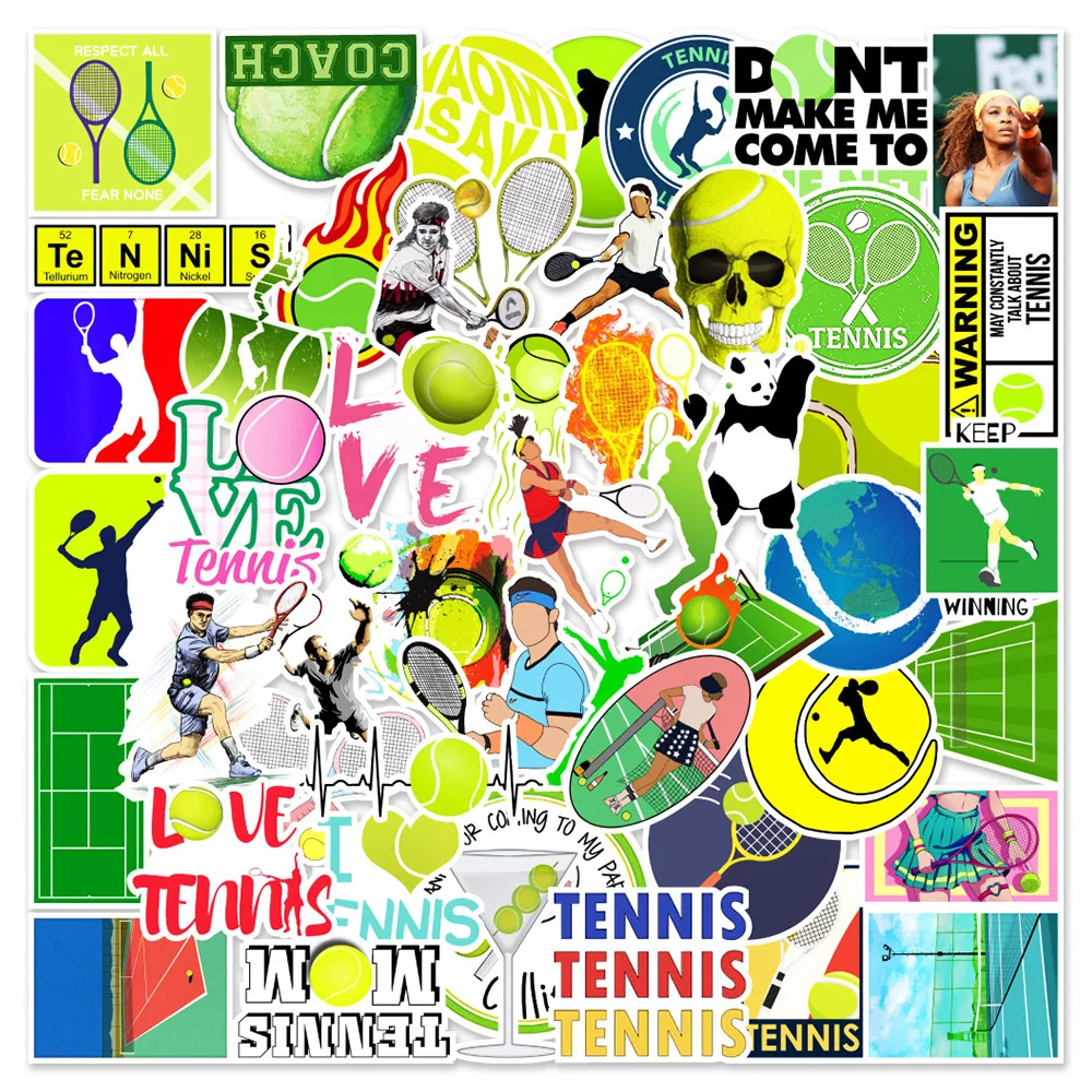 10/30/50PC Green Tennis Sports Stickers DIY Fridge Laptop Luggage Skateboard Graffiti Decals Sticker Decal Sticker