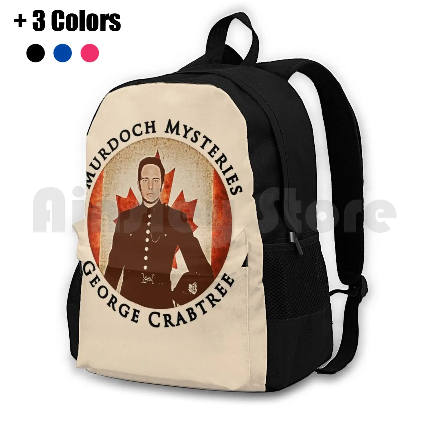 Murdoch Mysteries George Crabtree With Vintage Effect Outdoor Hiking Backpack Waterproof Camping Travel Murdoch Mysteries