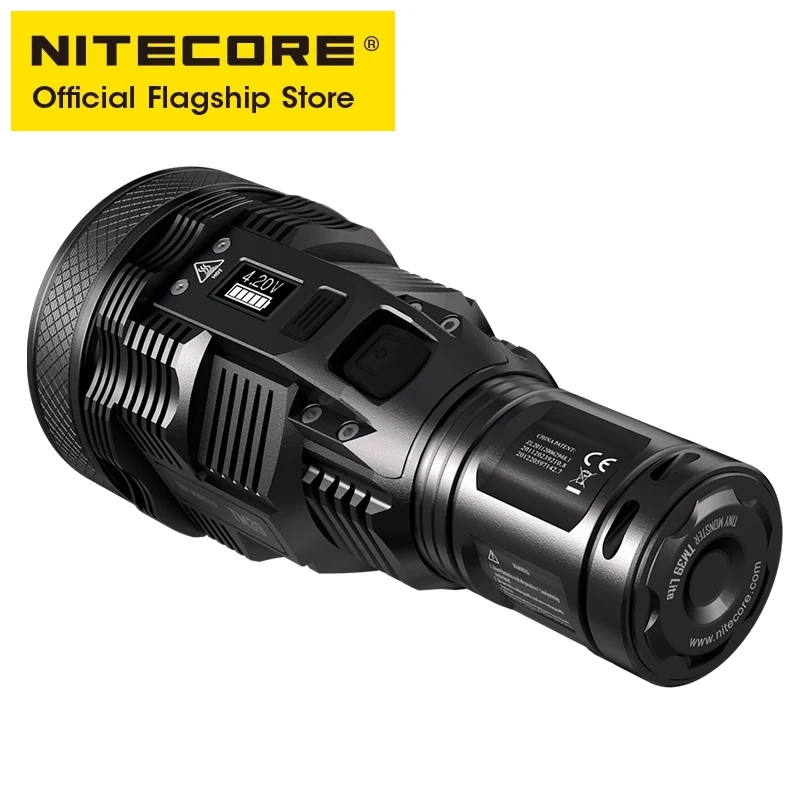 NITECORE TM39 Lite Searchlight Flashlight 5200LM Beam Throw 1500M OLED Rescue Rechargeable Torch with UMS4 Charger 4 Battery