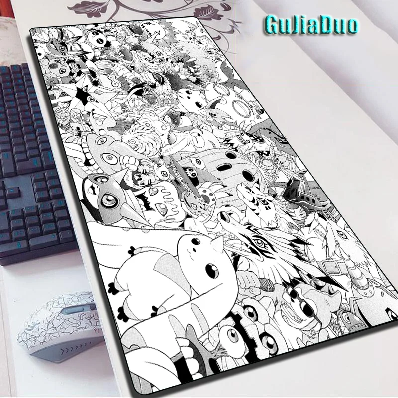 

GuJiaDuo Black and White Simplicity Anime Mouse Pad PC Gamer Computer Desk Mat Gaming Hoom Accessories XL Comics Mousepad Carpet