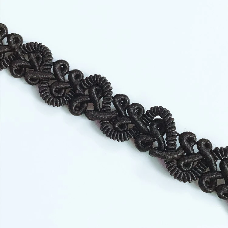 5Yards Black S Shaped Trim Sewing Centipede Braided Lace Ribbon Home Party Decoration DIY Clothes Curve Lace Accessories