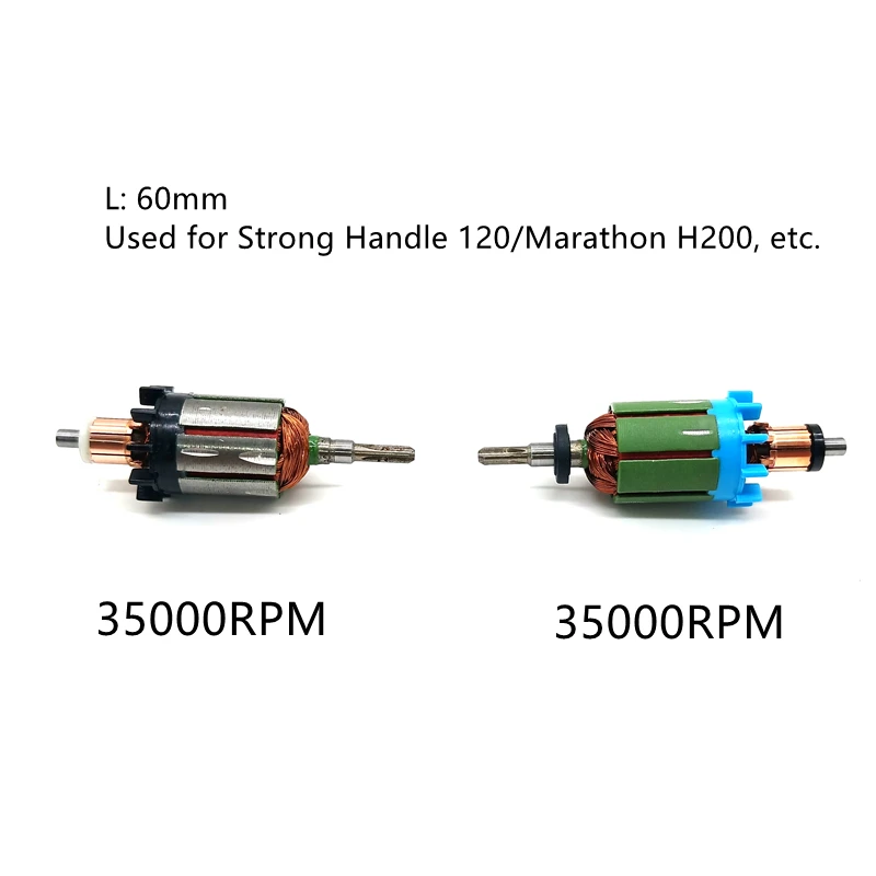 6 Type 35K 45K Strong 210 204 90 102L 105L Drill Pen & Marathon Handpiece Motor Rotor Electric Manicure Nail Drill Accessories