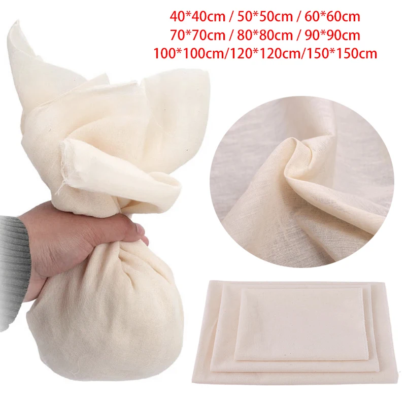 Large White Cotton Gauze Cheesecloth Fabric Reusable Ultra Fine Muslin Cloth for Straining, Cooking, Cheesemaking, Baking