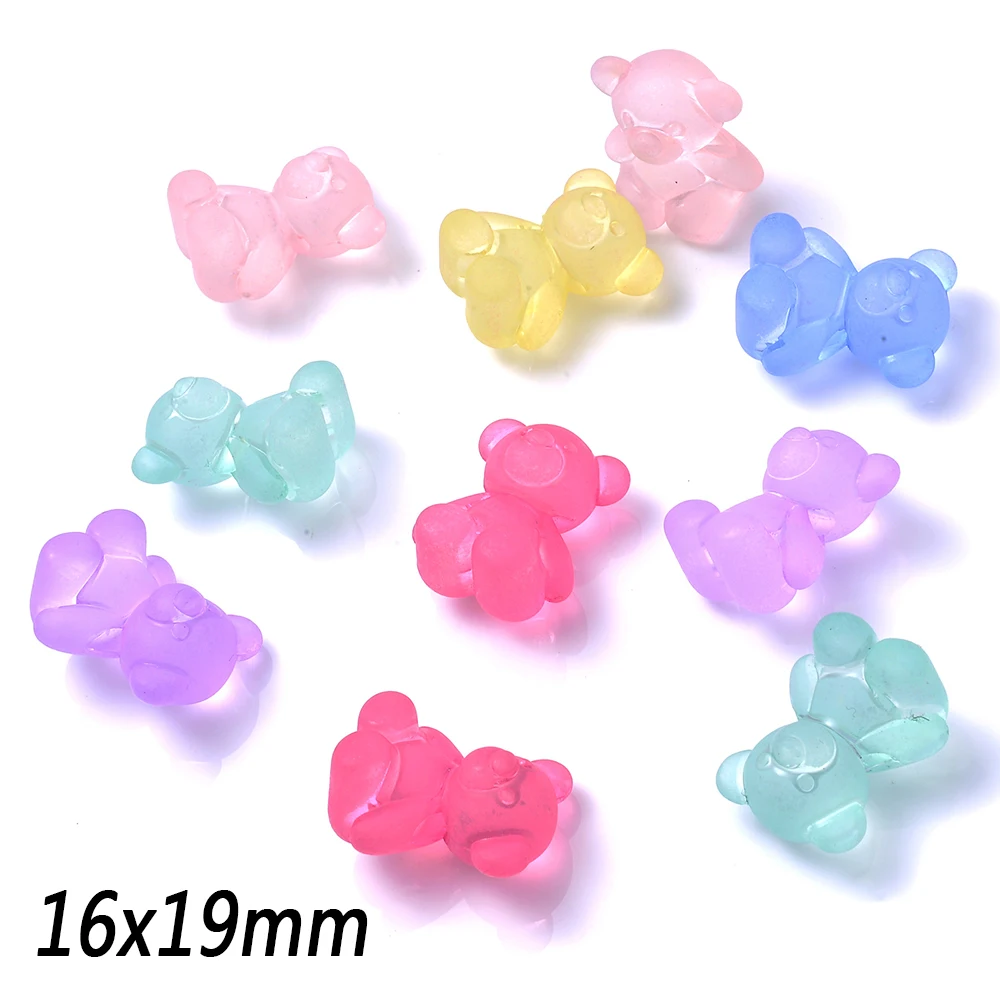 10/20 Stück Gummibärchen-Perlen mit vertikalem Loch, transparente matte Perlen für die Schmuckherstellung, Armbandanhänger, Halsketten, Ohrringe, Anhänger – Detail 4