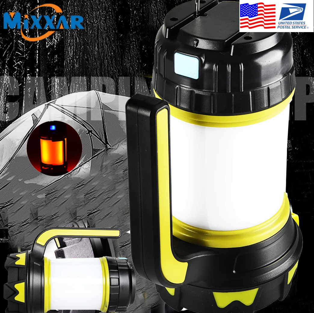 ZK20 Dropshipping Rechargeable Camping Lantern Flashlight 4 Modes Two Way Hook of Hanging Perfect for Camping Hiking