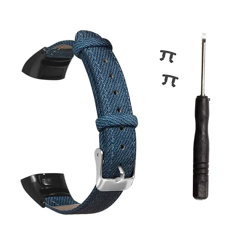 Denim Họa Tiết Chính Hãng Dây Da Dây Đeo Tay Thay Thế Cho Huawei Honor Ban Nhạc 5/4 Phụ Kiện Làm Vòng Tay