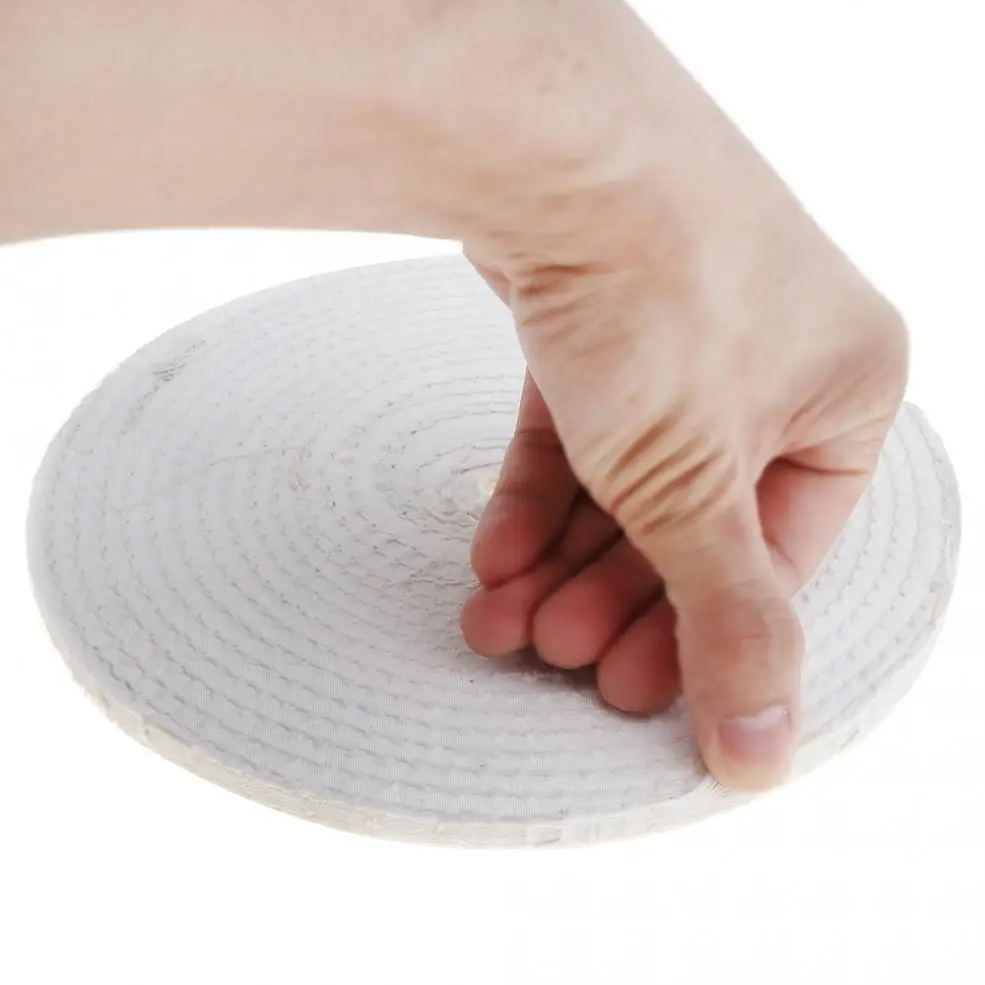 Tampone in cotone bianco a forma di T da 8 pollici con tampone per lucidatura a specchio per lucidatura a specchio con foro da 10mm per lucidatura di metalli nuovo