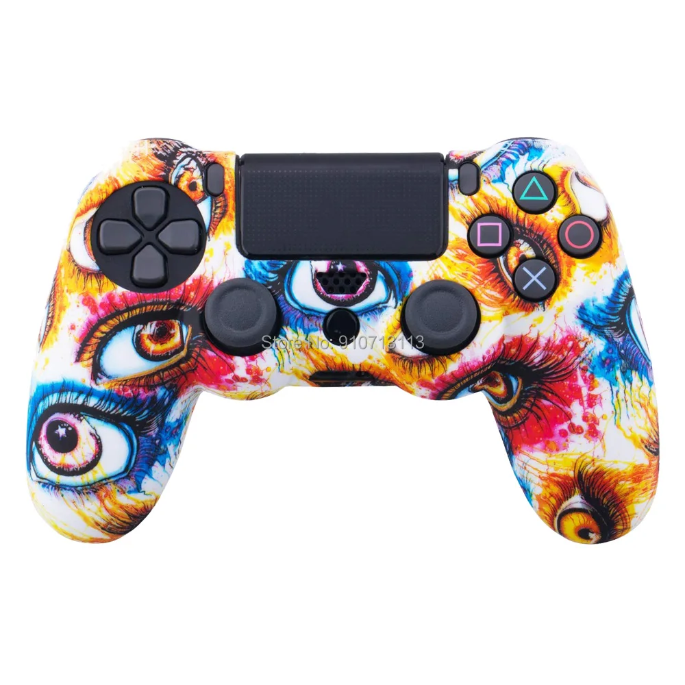 50pcs/lot Soft Silicone Rubber Skin Case For PS4 Gamepad Protective Cover For Sony Play Station4 Pro Slim Controller Camo Style