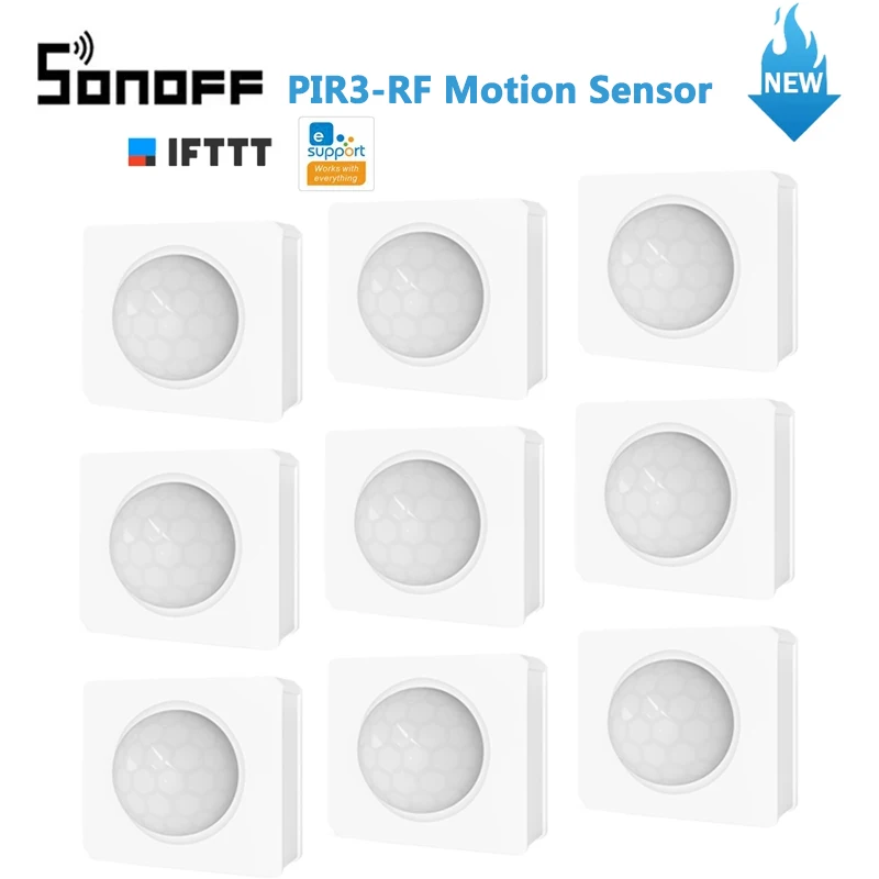 1-10PCS SONOFF PIR3-RF PIR Motion Sensor Smart Scenes Alert / Normal Mode Notification via eWelink Works with SONOFF RF Bridge