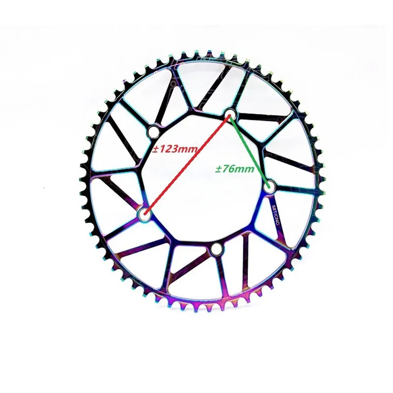 Litepro 130BCD Chainwheel 46T 48T 50T 52T 54T 56T 58T Chainring Titanium-plating 1-8-9-10 Speed Bike Chain Wheel Crankset Parts
