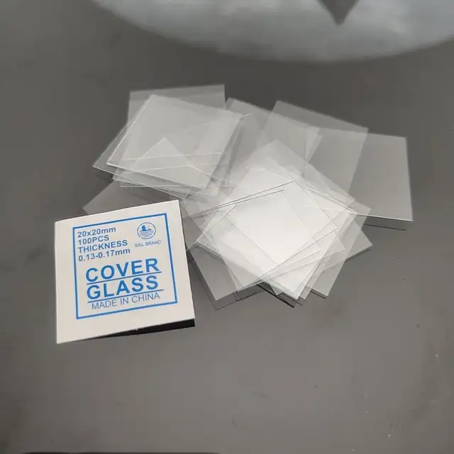 100 Pcs Transparent Square Glass Slides Coverslips Coverslides For