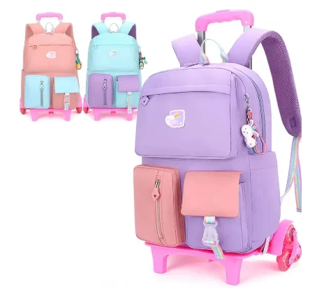 Mochila escolar con ruedas para niñas, bolsa con ruedas para niños