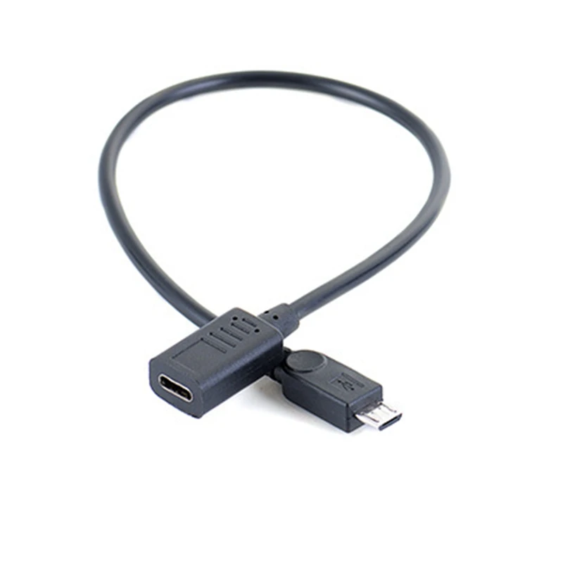 USB 3.1 typu C żeńska do micro USB 2.0 micro męski synchronizacja danych kabel zasilający przewód 0.25m 25cm