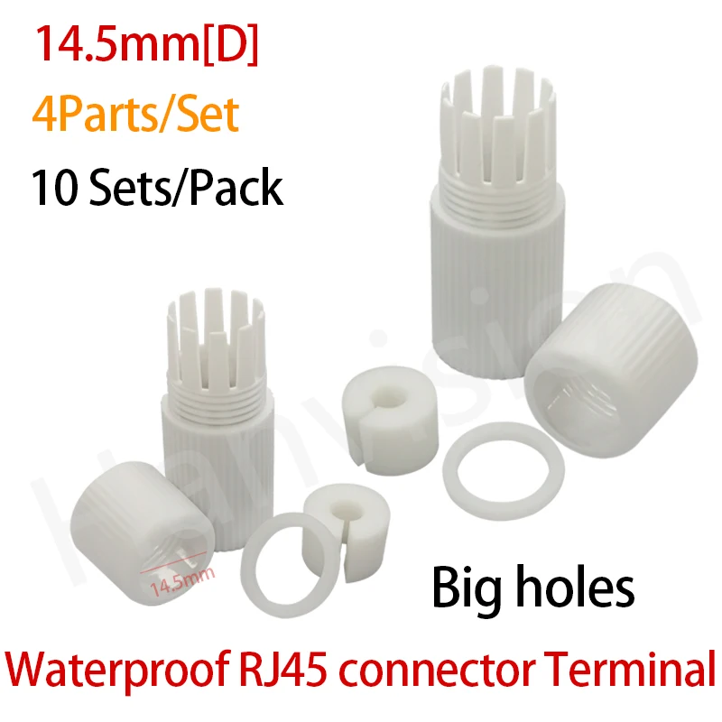 Big hole RJ45 10PCS/Lot Waterproof Connector Cap Terminal Cover Shell for Surveillance Camera Cable CCTV Accessories