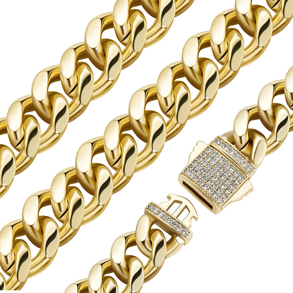 TOPGRILLZ 2021 New 10/12mm Spring Clasp Cuban Bracelet Hip Hop Mens Bracelet High Quality Fashion Jewelry Party Gift
