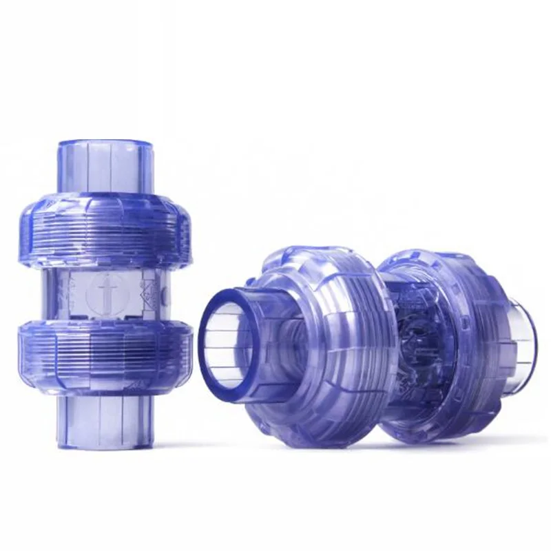 

1pc PVC Transparent Check Valve Inner Diameter 20-63mm Garden Irrigation PVC Valve High Quality Blue Transparent UPVC Adapters