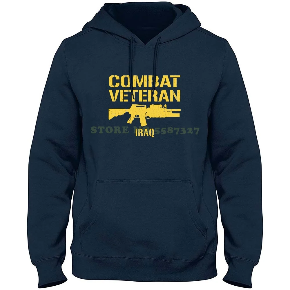 Combat Veteran Iraq ( Vintage Distressed ) 100% Pure Cotton Hoodie T-Shirt Afghanistan Veteran Army Dad Army Grandparent Army