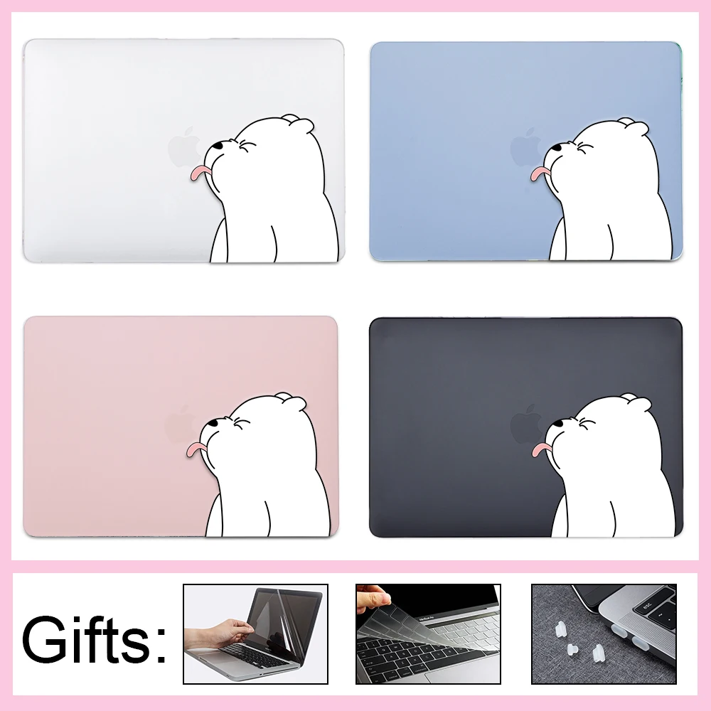 Sanmubaba Matte Crystal Case For Macbook Air Pro 11 12 13 15 16 Funda 2020 M1 Chip 13.3 inch Cute Bear Laptop Sleeve A2337 A2338