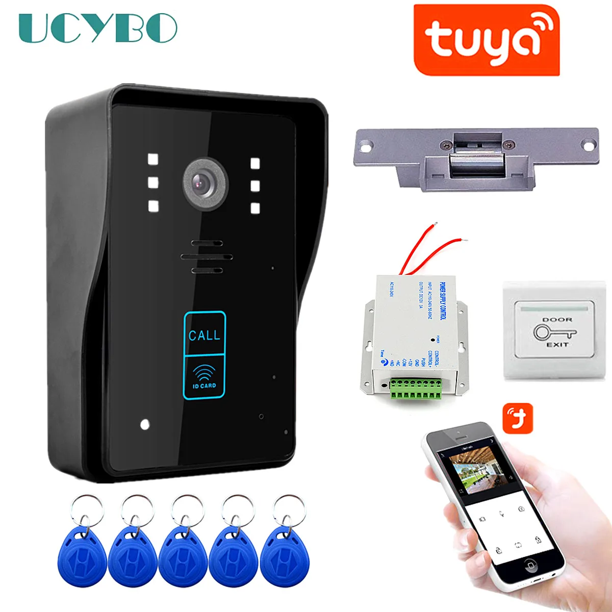 wireless video doorbell wifi outdoor smart home tuya 1080P HD wired IR Audio Video Intercom Door Bell IP camera for apartment