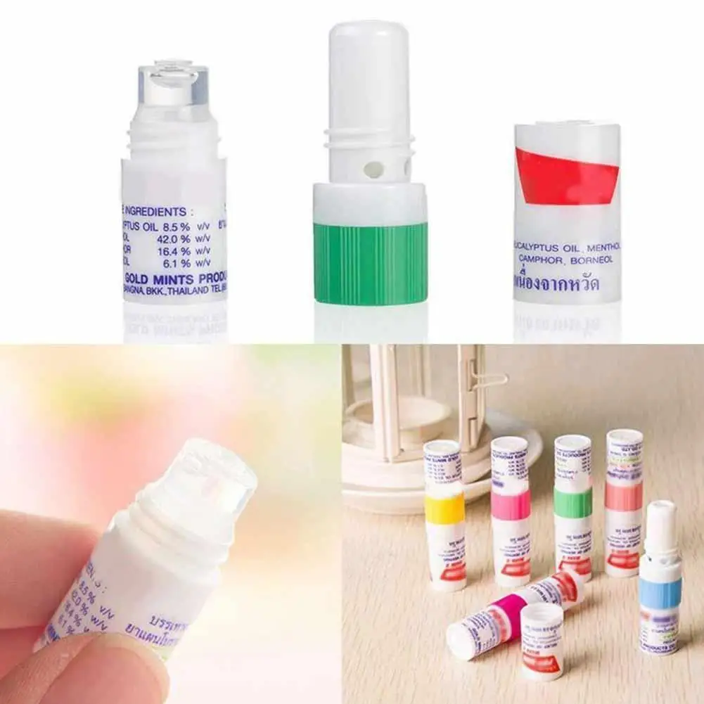 1Pcs Random Original Thailand Herbal Nasal Inhaler Mint Anti Fatigue Refresh Brain Stick Stuffy Nose Rhinitis Nasal Aspirator