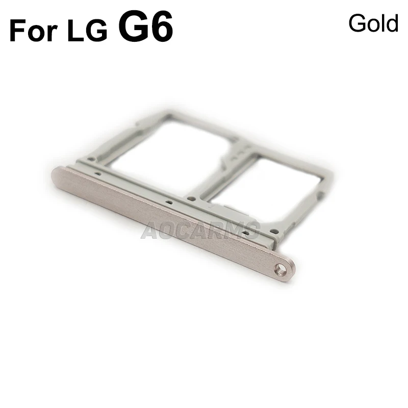 Aocarmo-MicroSD مقبس بطاقة الذاكرة ، نانو سيم بطاقة صينية ، فتحة استبدال جزء ل LG G6 ، US997 ، VS988