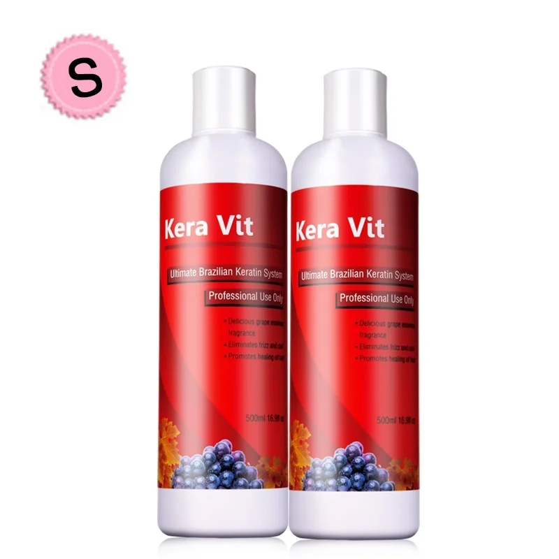 Keravit 2pcs 8% Formalin For Strong Hair Brazilian 500ml Hair Straighten Keratin Smooth Hair Care and Repair Damaged Hair Set