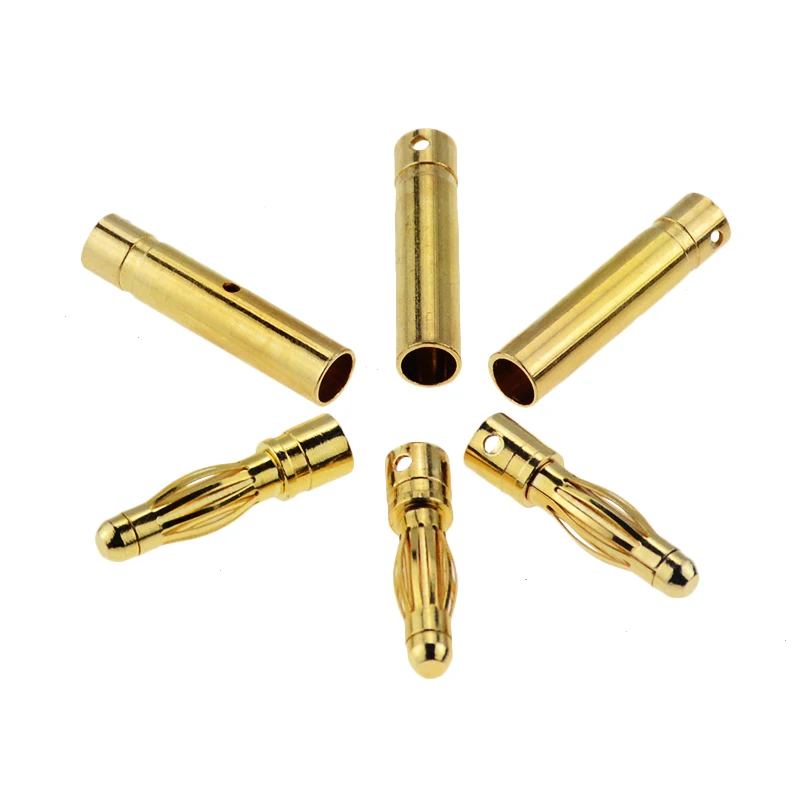 10Pair 4mm RC Battery Gold-plated Bullet Banana Plug Male Female Bullet Banana Connector