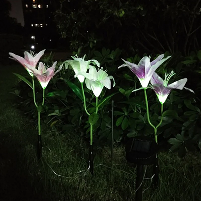 Solar Garden Light  Flower Lawn Light Flower Multicolor Combination LED Garden Decoration Light Glow In The Dark Outdoor Lamp