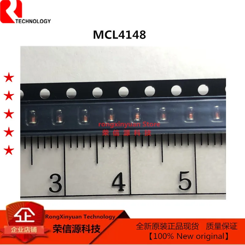 MCL4148 1N4148 LL4148  4148 LL34 0805 L4148 MCL4148-TR High-speed switching diode  100V 0.2A Cylindrical  100% New original