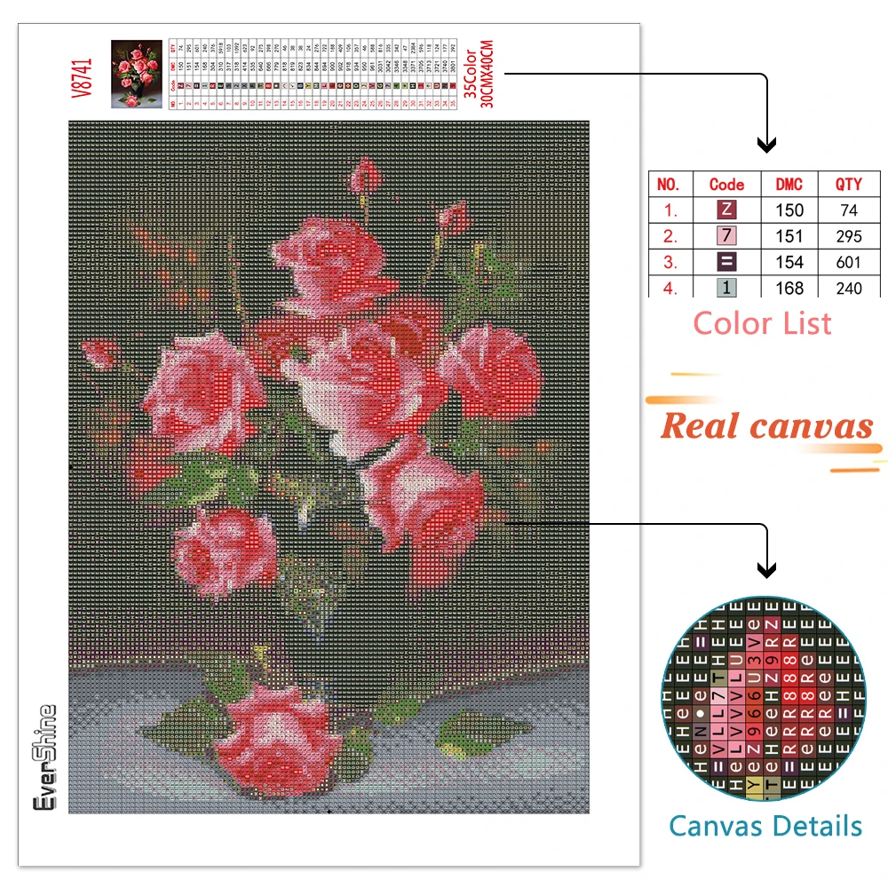 EverShine Diamond Embroidery Full Display Peony Diamond Mosaic Picture Of Rhinestones Diamond Painting Full Square Flowers