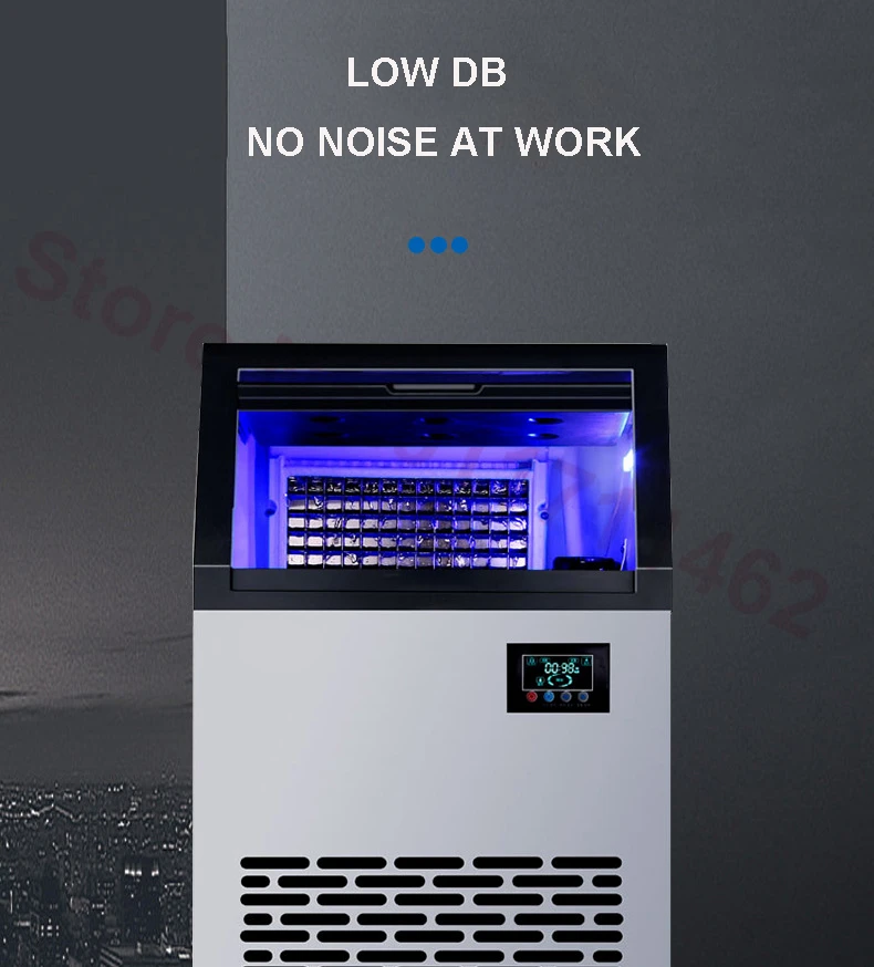 Commercial Ice Maker 60กก.120กก./24H อัตโนมัติ Cube น้ำแข็ง Machin สำหรับกาแฟบาร์ Teamilk Shop 220V