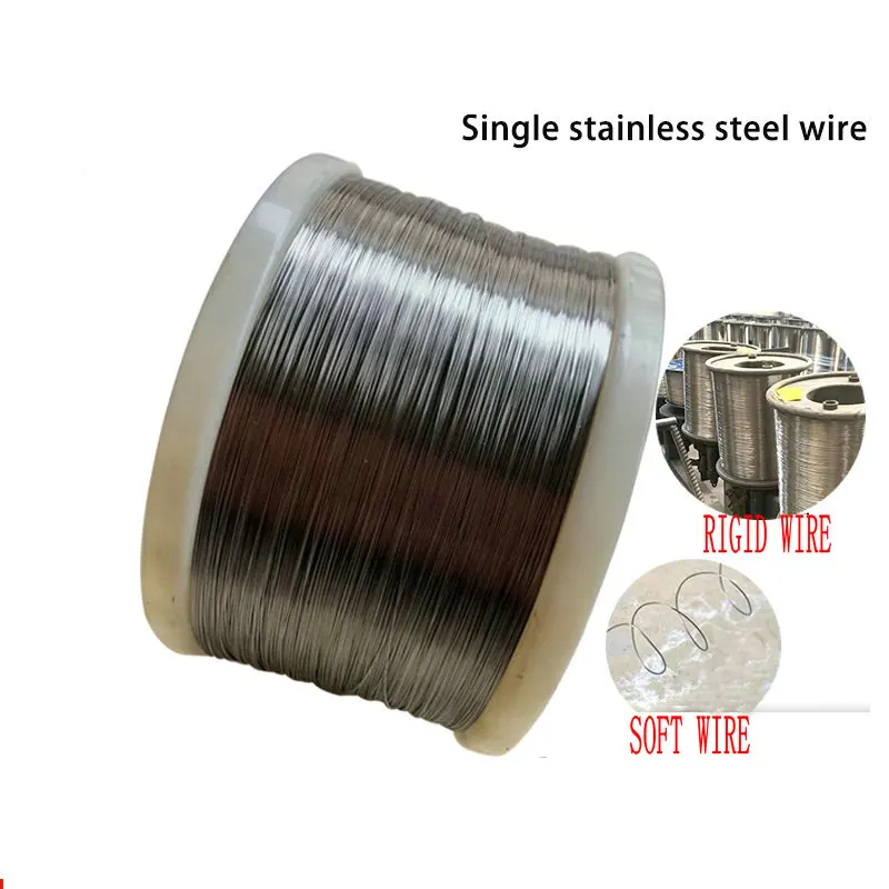 

HQ SW1 Single Stainless Steel Wire Rod Stianless 304 0.3-0.8MM Soft or Rigid Stroke Line for Fishing Banding Clothesline