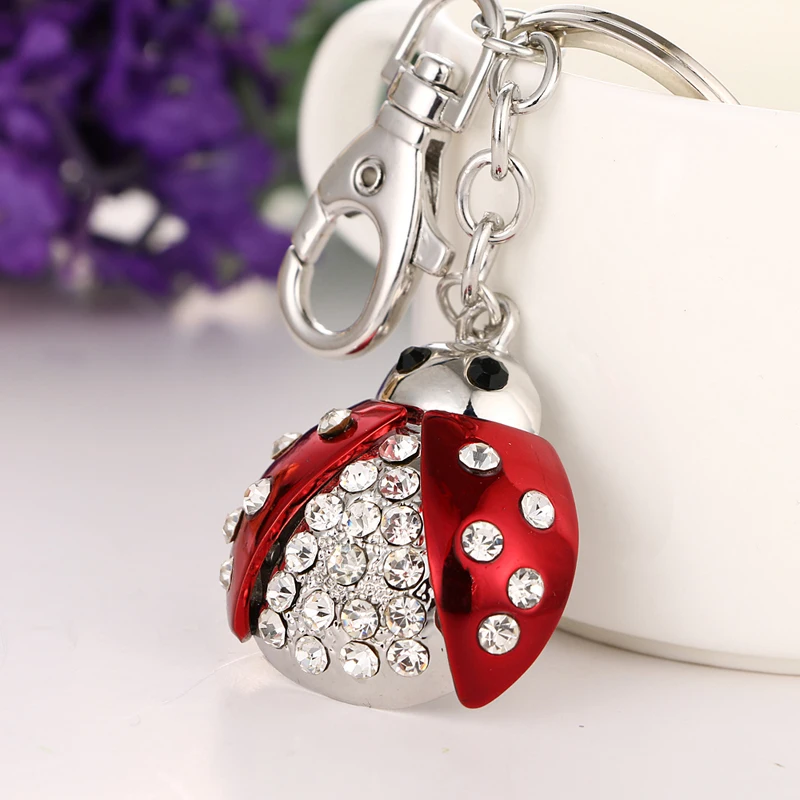 Newest car keychain bag pendant gift for women cute ladybug pendant ysk-130