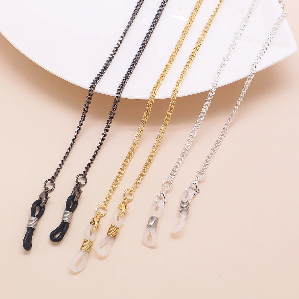 Fashion Sunglasses Mask Eyeglasses Chains Anti-Lost Earphone Holder Lanyard Black Gold/Sliver Color For Women Men Metal